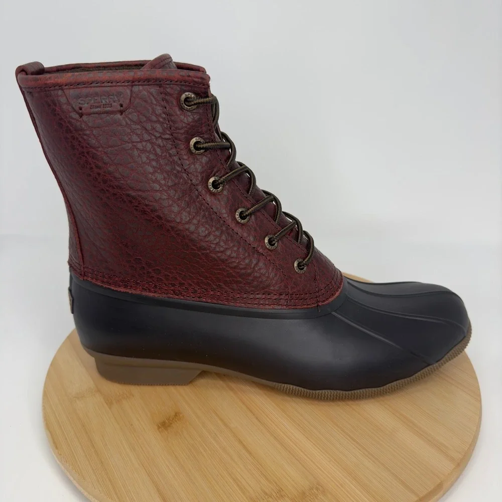 Sperry Top-Sider Men's 12M Pebbled Leather Saltwater Chukka Boot Black/Amaretto